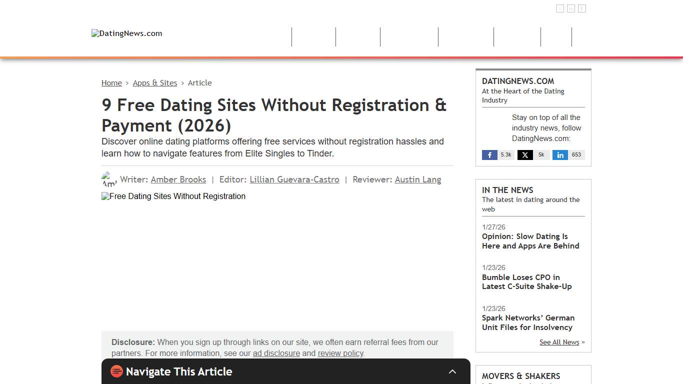 9 Free Dating Sites Without Registration & Payment (2026)